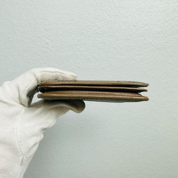 Balenciaga Signature BB Monogram Tan Brown Small Compact Wallet - Picture 6 of 11